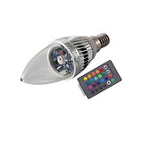 E14 Candle Bulb 3w Light Colorful Light Led 240lm Remote Control