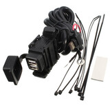 Mobile Phone GPS Socket Waterproof Motorcycle Port 2.1A Dual USB Power Charger