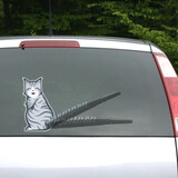 Moving Cartoon 3D Lovely Cat Car Stickers Decals Tail Rear Window Wiper Reflective