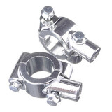 Handlebar Holder Mount Brackets Mirror Adaptor Chrome Motorcycle