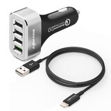 BW-C2 4 Port USB Car Charger [Qualcomm Certified] BlitzWolf® Quick Charge QC 2.0 54W