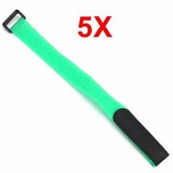 Down Wrap Cable Cord Reusable 5pcs 2cm x 30cm Nylon Green Hook Loop Strap Tie Rope