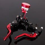 CNC Brake Clutch Lever Master Cylinder Red Universal Motorcycle