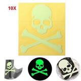 Noctilucent The Glow Motorcycle Car Bike Skull Sticker 10pcs Dark