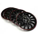 14inch Sports Universal Black Car Red Caps HUB Wheel Plastic 4pcs Trims Set of