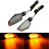 Light Pair LED Blinker Indicator Turn Signal Amber Universal Motorcycle Amber