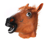 Head Mask Creepy Latex Halloween Costume Theater Prop Horse