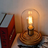 Bedside Bedroom Wooden Bell Table Lamp Modern Glass
