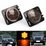 Parking Smoked Front Fender LED Side Marker Light Amber Car Jeep Wrangler JK