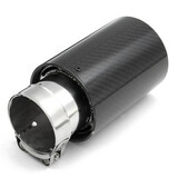 Tip Universal Tailpipe Interface 64mm Exhaust Muffler Silencer Carbon Fiber