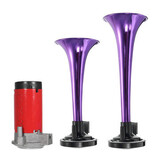 12V Ultra Loud Air Horn Kit Color Metal Four Car Double