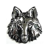 3D Metal Head Stickers Car Sticker Wolf Car Styling Emblem Auto Logo Decals