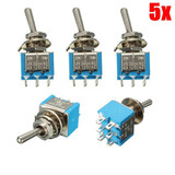 6 PINs 3 Position 250V Toggle Switch 120V 6A 3A ON OFF