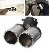 Chrome Universal Car Tail Pipe Dual Exhaust Muffler Stainless Steel Tip