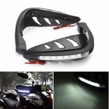 White LED Motorcycle Handlebar Hand Guards Protector Signal Light