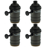 Vintage Light Holder Black Pendant Lamp Socket 4pcs Gold