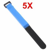 Cable Cord Ties Tidy Straps 5pcs 2cm Hook Loop Blue x 20cm Multicolor Reusable Nylon