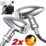 Motorcycle Bullet Turn Signal Cruiser Chopper Light For Harley Davidson 4pcs Chrome Indicator