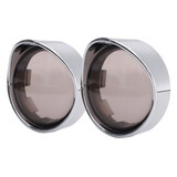 Visor Chrome Kit Turn Signal Harley Smoked Lens Ring