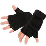 Riding Cycling Hunting Nylon Gloves Leather Outdoor Tactical Half Finger