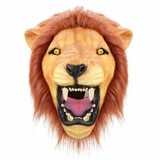 Halloween Animal Lion Rubber Latex Costume Creepy Mask Angry