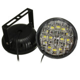 Round White 12V Car Driving Daytime Running Light Fog Light 18LED