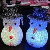 Led Nightlight Christmas Snowman Crystal Colorful Coway