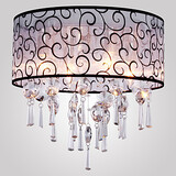 Feature For Crystal Metal Modern/contemporary Living Room Electroplated Bedroom Flush Mount Drum