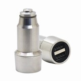Two DC5V USB Port 3.1A Stainless Steel Car Charger