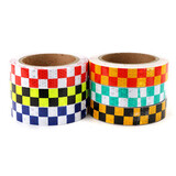 Caution Reflective Sticker Dual Color Chequer Roll Signal Warning