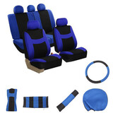 Full Universal Car Seat Covers Steel Ring Wheel Cover Belt Pad Protectors
