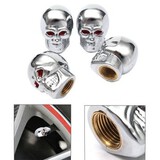 Skull Head Dust Car Valve Caps 4 Pcs Expression Tire Tyre Stem Air