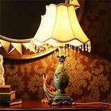 Bedside Old Glass Desk Lamp Lamp Bedroom Wood