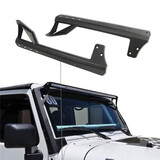 Fit Straight Light Bar Kit Wind Shield Upper Mount Bracket Jeep Wrangler JK