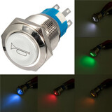 Horn ON OFF Push Switch Button Stainless Steel 5 Colors 12V LED Momentary