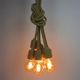 Hemp Edison Chandelier Loft Living Room Office Study Room Vintage 6 Heads