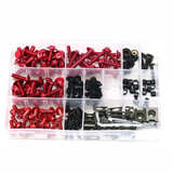 Red Complete Kit For Kawasaki Nuts Fairing Bolt Bodywork Screws CNC Alloy Motorcycle