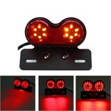 Dual Twin DC 12V Motorcycle Integrated Tail Lamp LED Brake License Plate Turn Signal Light