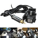 12-24V Motorcycle BMW Port Mobile Phone Socket Charger Dual USB Power GPS Supply