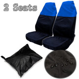 Resistant Water Blue Car Front Seat Protectors Covers Universal Black