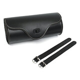 Rear Bag Moto Metal Bags PU Leather Barrel Tool Saddle Bag Black Front Motorcycle