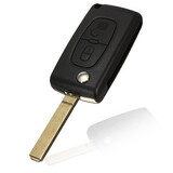 Flip Remote Folding 2 Button Citroen Key Fob Case Shell Black