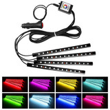 10W Atmosphere Light LED Strip Light Decorative Interior 4pcs Car APP Control Multi-color Lamp