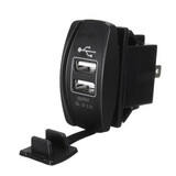 Switch For Motorcycle Red Rocker Car Truck Boat Backlit LED Dual USB Charger UTV 12V 24V
