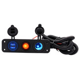5V 4.2A LED Dual USB Charger Socket Power Supply Switch Panel Marine Car Boat Waterproof