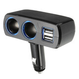 2 Way Car Socket Dual USB Port Power Charger Adapter Splitter