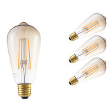 Dimmable 4 Pcs Cob Ac 220-240 V Led Filament Bulbs Decorative St64 6w E27