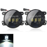 12 LED Auxiliary Harley 2Pcs Fog Headlights Spot Passing 4inch Lamp