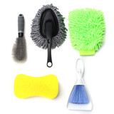 Interior Exterior Glove Brush Cleaner Cleaning Tool 5pcs Car Kit Wash Sponge
