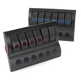 6 Gang LED Indicator Circuit Breaker Switch Panel Boat Rocker